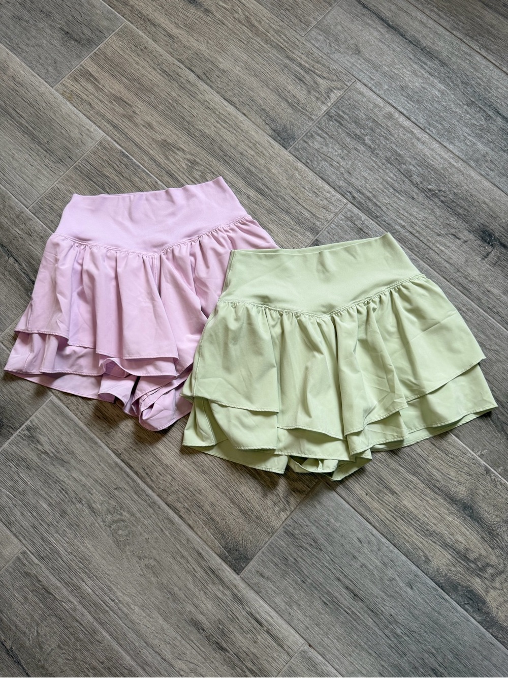Lot Of 2 OFFLINE by Aerie Real Me Flirty High Waist Shorts Size Small Green Pink